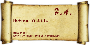 Hofner Attila névjegykártya