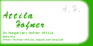 attila hofner business card
